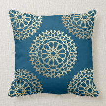 Chic Bohemian blue oil coussin