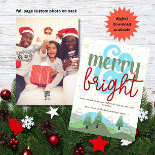 Chic Bohemian Christmas Full Page Photo Holiday Card