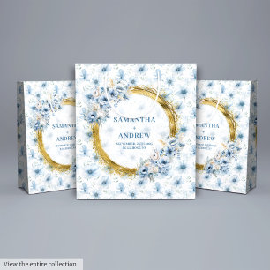 Chic Bohemian Light Blue Gold Wedding Gift Bag