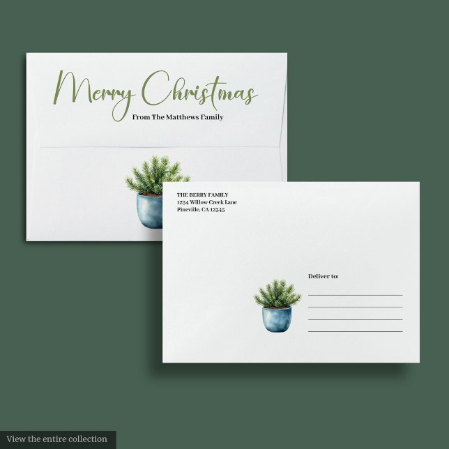 Chic Bohemian Neutral Botanical Holiday Envelope (Chic Bohemian Neutral Botanical Holiday Envelope)