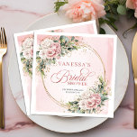 Chic Bohemian Rose Gold Greenery Bridal Shower   Napkin<br><div class="desc">✅ For matching items search 218B in my collections ✅ Celebrate the bride with elegant rose gold, dusty pink, and blush floral bridal shower napkins featuring delicate boho greenery and eucalyptus accents. Perfect for romantic table décor, these stylish napkins add a soft, feminine touch to any bridal shower. Ideal for...</div>