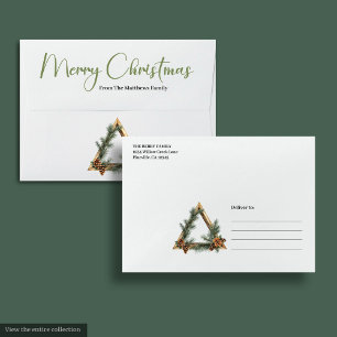 Chic Bohemian Rustic Neutral Christmas Envelopes