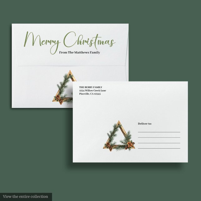 Chic Bohemian Rustic Neutral Christmas Envelopes (Chic Bohemian Rustic Neutral Christmas Envelope)