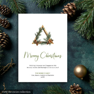 Chic Bohemian Rustic Neutral Christmas Greeting  Holiday Card