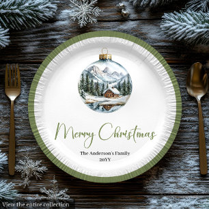 Chic Bohemian Winter Scene Rustic Christmas Plates