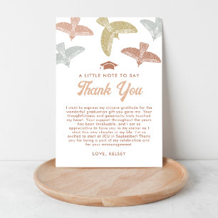 Chic Boho Birds Graduation Thank You Card