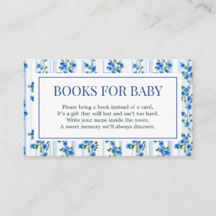 Chic Boho Blue Wildflower Boy floral Baby Shower Enclosure Card
