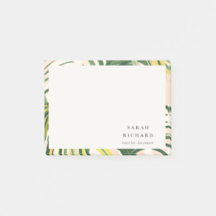 Chic Boho Blush Green Tropical Palm Leaves Beach Post-it Notes