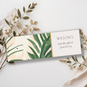 Chic Boho Blush Green Tropical Palm Leaves Earring Mini Business Card