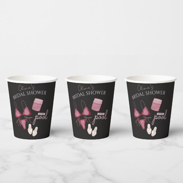 Chic boho bridal shower pool party  paper cups (Multi)