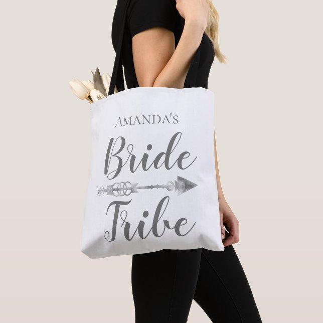 Chic Boho Bride Tribe Personalised Tote Bag (Close Up)