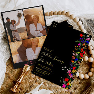 Chic boho bright wild flowers 3 photos wedding