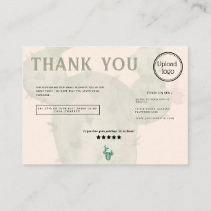 Chic boho cactus & Succulents order thank you Business Card