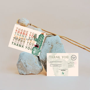 Chic boho cactus & Succulents order thank you Business Card