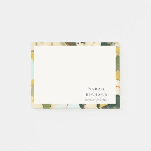 Chic Boho Colorful Yellow Ochre Painted Floral Post-it Notes