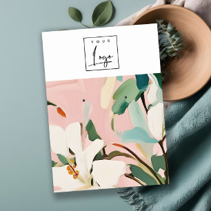 Chic Boho Colourful Painted Floral Earring Logo Business Card