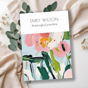 Chic Boho Colourful Painted Floral Necklace Earrin Business Card