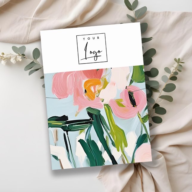 Chic Boho Colourful Painted Floral Necklace Logo Business Card (Creator Uploaded)