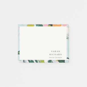 Chic Boho Colourful Pink Blue Green Painted Floral Post-it Notes