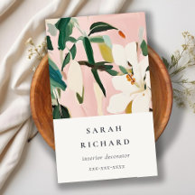 Chic Boho Colourful Pink Teal Green Painted Floral