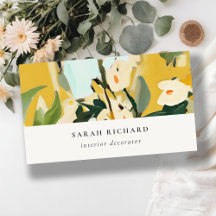 Chic Boho Colourful yellow Ochre Painted Floral