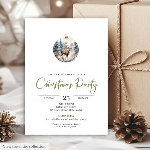 Chic Boho Cozy Winter Scene Deer Christmas Invitation