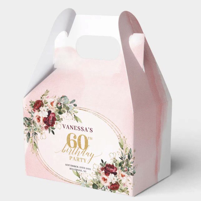 Chic Boho Deep Red Floral 60th Birthday Gift Box (Chic Boho Deep Red Floral 60th Birthday Gift Box

)