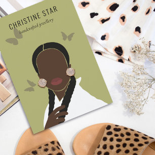 Chic Boho Female Silhouette Earring Display Card