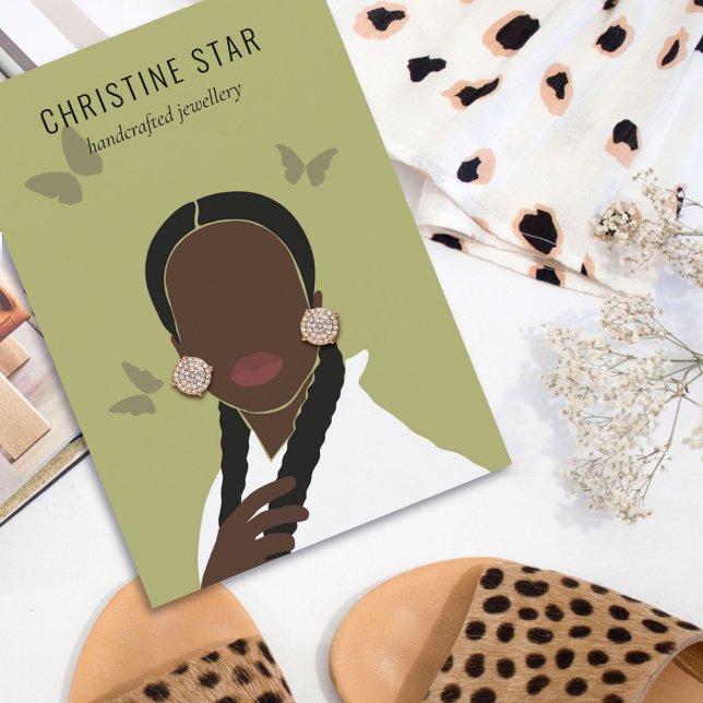 Chic Boho Female Silhouette Earring Display Card (Creator Uploaded)