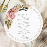 Chic Boho Floral Circle Wedding Menu Card<br><div class="desc">Capture the essence of chic,  boho-inspired design with captivating moody earth tones and beautiful floral elements. Customise it effortlessly with your personal details.</div>