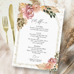 Chic Boho Floral Wedding Menu Card<br><div class="desc">Capture the essence of chic,  boho-inspired design with captivating moody earth tones and beautiful floral elements. Customise it effortlessly with your personal details.</div>