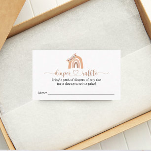 Chic Boho Rainbow Diaper Raffle Baby Shower Card