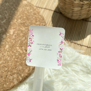 Chic Boho Rose Floral Bridal Shower Square Sticker