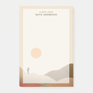 Chic Boho Terracotta Desert Cactus Post-it Notes