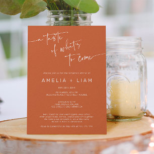 Chic boho terracotta wedding rehearsal dinner invitation