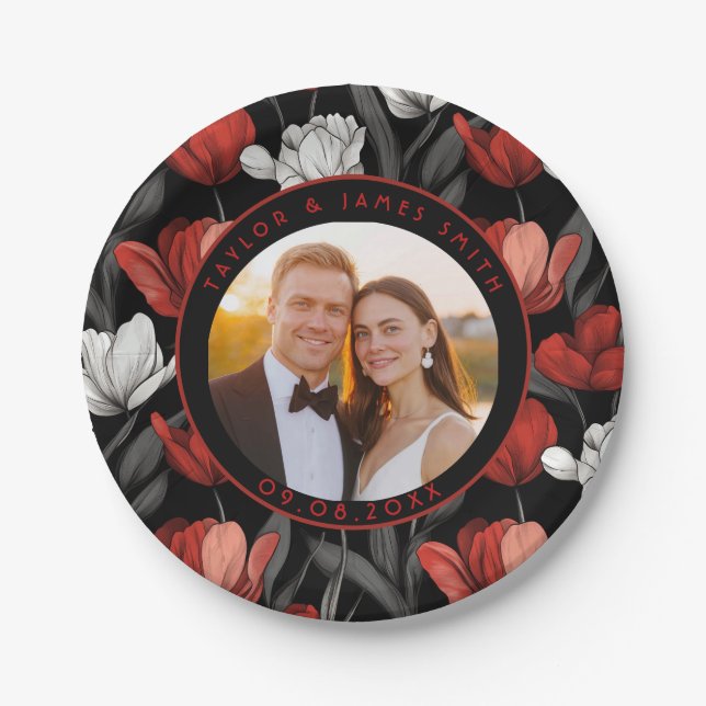 Chic Boho Wedding Plates For Bridal Shower (Front)