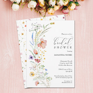 Chic Boho Wildflower Bridal Shower Invitation