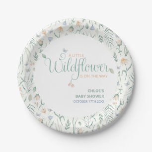 Chic Boho Wildflower Butterfly Boho Baby Shower Paper Plate