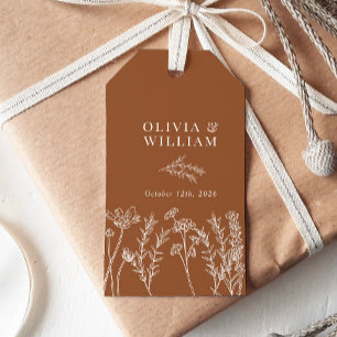 Chic Boho Wildflower Terracotta Wedding Favour Tag
