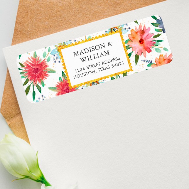 Chic Boho Wildflower Wedding RSVP Return Address Label (Creator Uploaded)