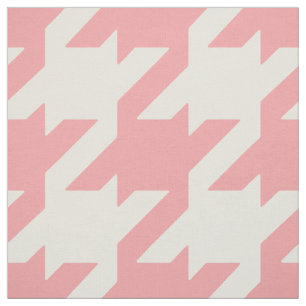 Chic bold pink and yellow houndstooth pattern fabric
