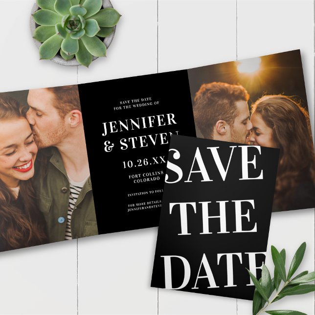 Chic + Bold Typography  Save The Date Photo Card (Creator Uploaded)