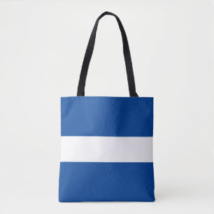 Chic Bold White Deep Ocean Blue Nautical Stripes Tote Bag