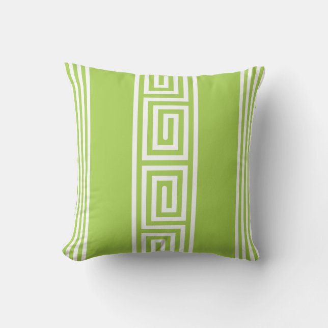 Chic bold yellowgreen motif cushion (Front)