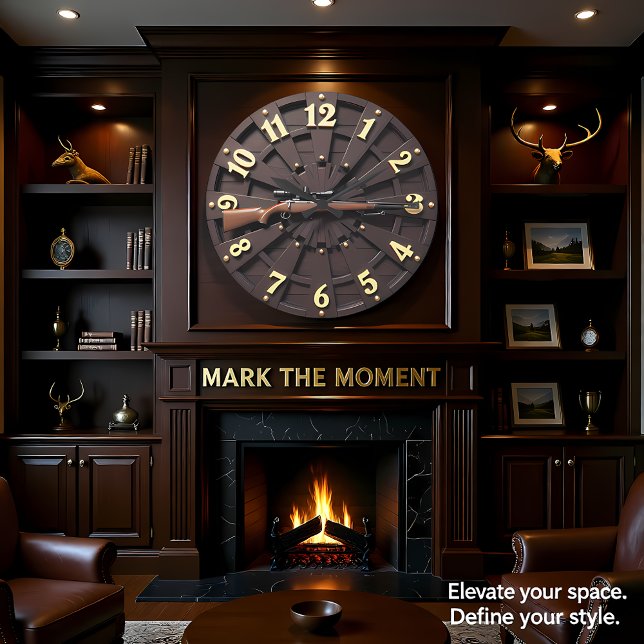 Chic Bolt Action Radial Wood Large Clock (Creator Uploaded)