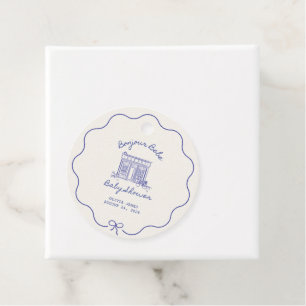 Chic Bonjour bebe baby shower Favour Tags