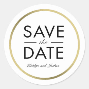 Chic Border Wedding Save The Date Sticker