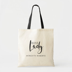 Chic Boss Lady Logo Personalised Name Tote Bag