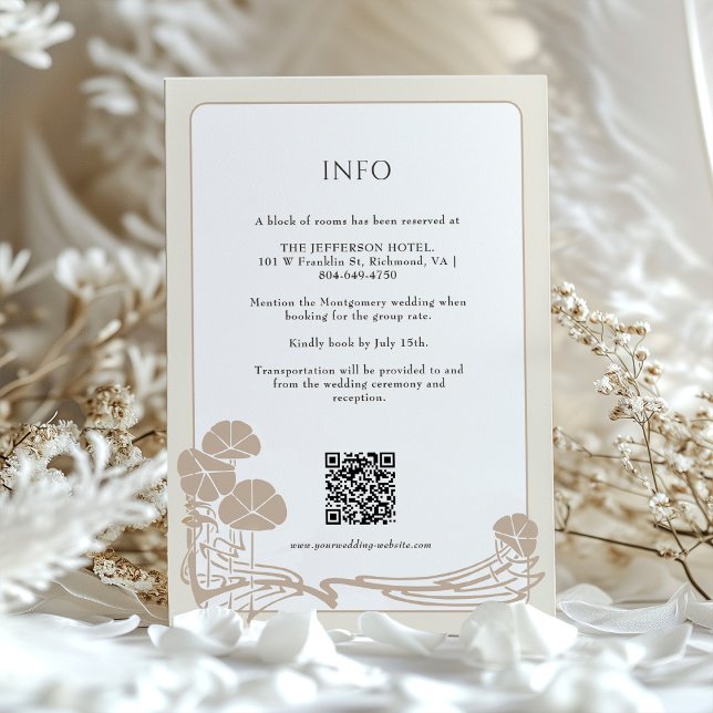 Chic Botanical Cream Info Wedding Card (Creator Uploaded)