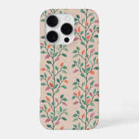 Chic Botanical Elegant Leaf Stripe on Blush